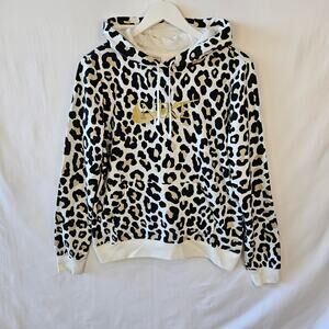 Nike Women's Hoodie Leopard Cheetah Print Pullover Hoodie Small FB9072-133